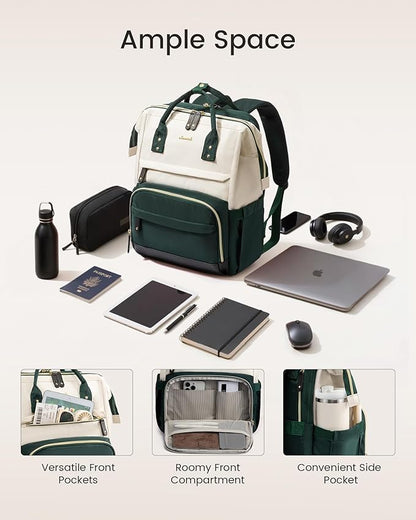 LOVEVOOK Laptop Backpack for Women, 18 Inch Work Business Backpacks Purse With Large Capacity, Waterproof Nurse Bag College Bookbag for School, Waterproof Casual Daypack for Travel