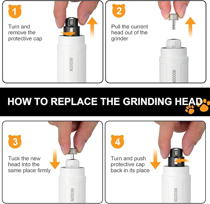 Dog Nail Grinder Replacement Head-Integrated Grinding Head for Casfuy and Most Brands, Highly Efficient, Safe and Durable (1pcs)