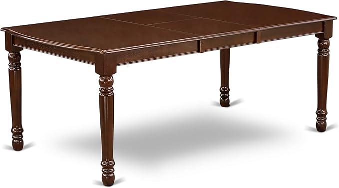 East West Furniture DODA7-MAH-W 7 Piece Kitchen Table & Chairs Set Consist of a Rectangle Dining Room Table with Butterfly Leaf and 6 Solid Wood Seat Chairs, 42x78 Inch, Mahogany