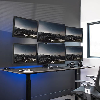 VIVO Hex LCD Monitor Height Adjustable 6 Screen Desk Mount Stand for up to 27 inch Screens, STAND-V006F