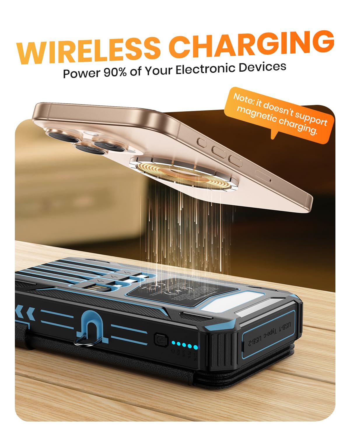 SOARAISE Portable Power Bank - 48000mAh, Solar