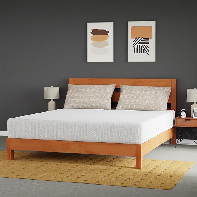 FDW | 10 Inch California King Mattress | Medium Firm | Gel Memory Foam Mattress | White | Bed in a Box, CertiPUR-US Certified | Pressure Relief, Cooling Ventilated Foam | Washable Removable Cover