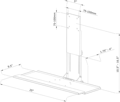 VIVO Computer Keyboard and Mouse Platform Tray, Adjustable VESA Mount Attachment, MOUNT-KB02