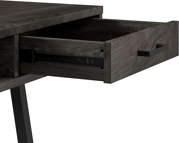 Bush Furniture Steele 40W Writing Desk in Dark Gray Hickory | Computer Table for Home Office Workspace