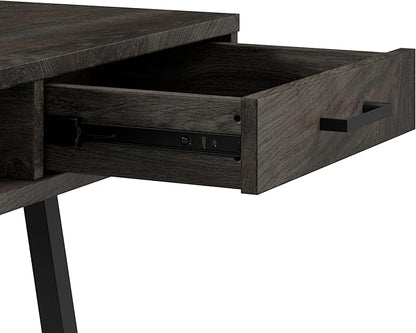Bush Furniture Steele 40W Writing Desk in Dark Gray Hickory | Computer Table for Home Office Workspace