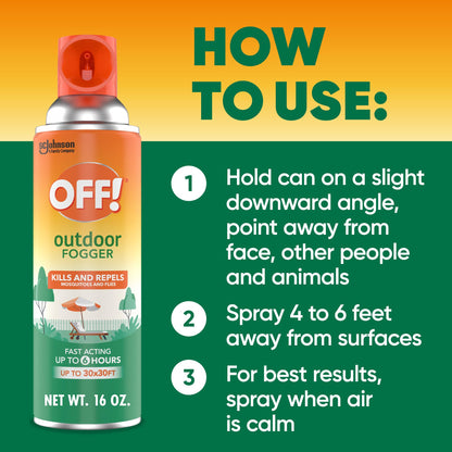 OFF! Outdoor Insect and Mosquito Repellent Fogger Backyard Pretreat Kills and Repels Insects up to 900 Square Feet 16 Ounce (Pack of 2)