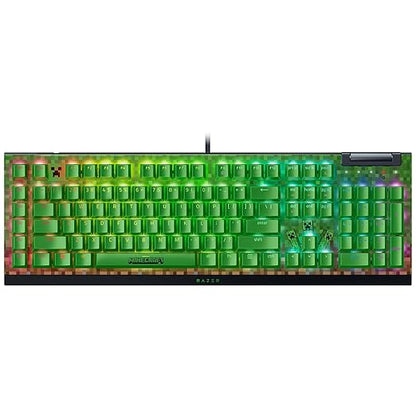 Razer BlackWidow V4 X Mechanical Gaming Keyboard: Green Switches Tactile & Clicky - 6 Macro Keys - Chroma RGB - Doubleshot ABS Keycaps - Sound Dampening & Stabilizers - Minecraft Edition