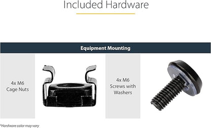 StarTech.com 1U Server Rack Shelf - Universal Vented Rack Mount Cantilever Tray for 19" Network Equipment Rack & Cabinet - Heavy Duty Steel - Weight Capacity 44lb/20kg - 7" Deep Shelf (CABSHELF1U7V)