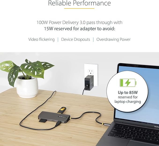 StarTech.com USB C Hub, 4K 60Hz HDMI Video with USB-C DP 1.4 Alt Mode, USB 5Gbps Dock for MacBook M1 M2 M3 M4 & Windows, Gigabit Ethernet, SD/MicroSD, 100W Charging, 12in Cable