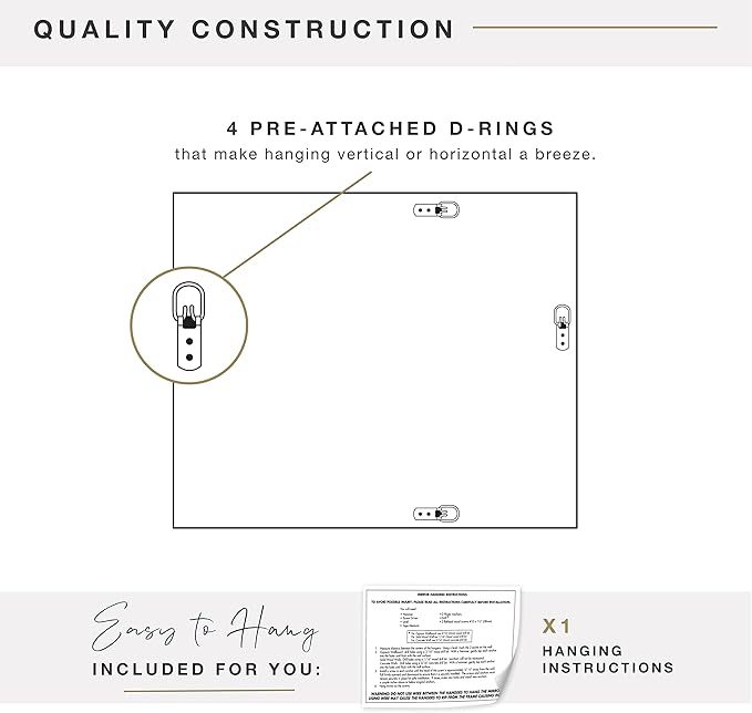 MCS Simplicity 22x28 Large Wall Mirror, Black & Beveled Detail Mirror, Vertical & Horizontal Wall Hanging Mirror for Bathroom, Bedroom & Livingroom