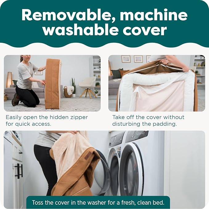 FurHaven Dog Bed Cover Replacement, Sofa-Style Design with Soft, Breathable Fabric for Cozy Comfort, Machine Washable, Large, Plush & Velvet, Granite Gray
