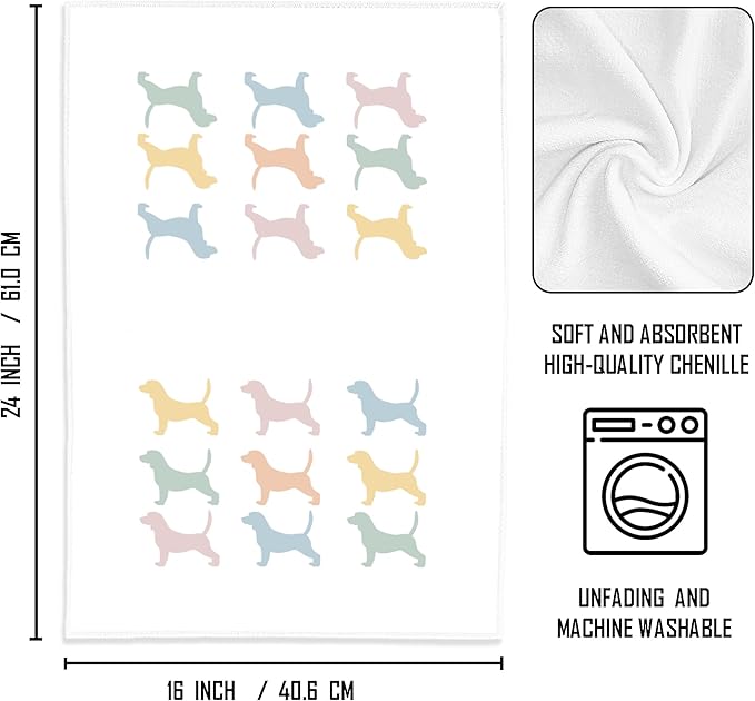 Beagle Kitchen Hand Towels - Tea Towels, Gifts for Women, Dog Decor, Mom Gifts, Decorative Bathroom Towels, 1624 Inches