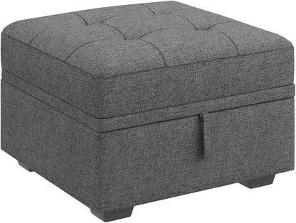 HONBAY Modular Sectional Sleeper Sofa with Pull Out Bed, Ottoman for Sectional Couch, Grey