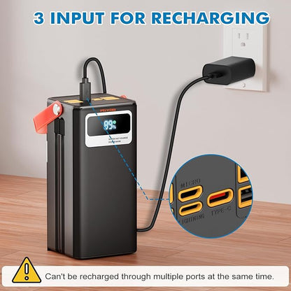 Portable Power Station, 27,000mAh Outdoor Generator with Built in Cable, Portable Power Bank Backup Battery for Phone Charge, Travel, Home use, Camping, RV Trip