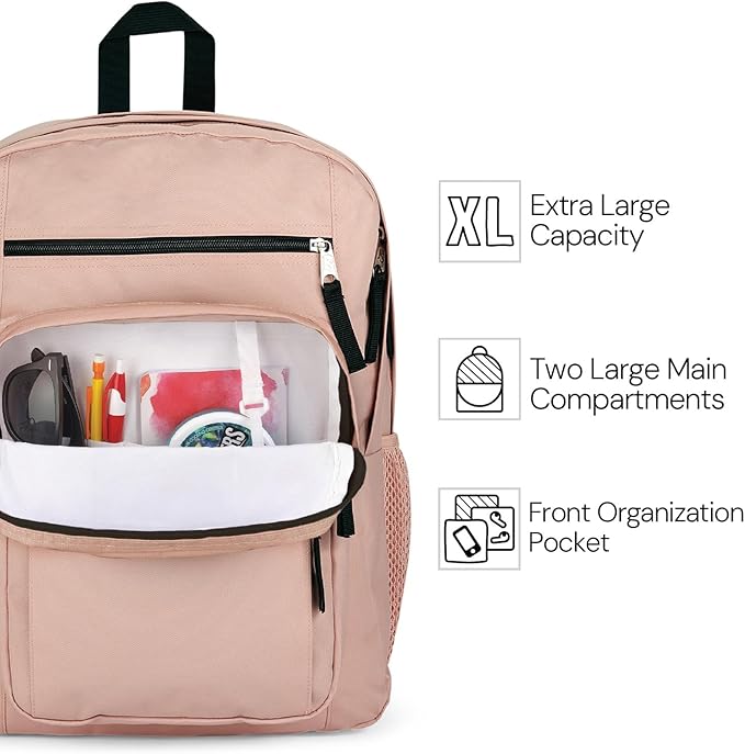 JanSport Laptop Backpack - Computer Bag with 2 Compartments, Ergonomic Shoulder Straps, 15” Laptop Sleeve, Haul Handle - Pastel Lilac
