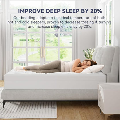 ELEMUSE King Size Dual Layer 3 Inch Memory Foam Mattress Topper, 2 Inch Cooling Gel Memory Foam and 1 Inch Thick Soft Pillow Top Mattress Pad Cover for Back Pain Relief, Bed Topper for Side Sleep