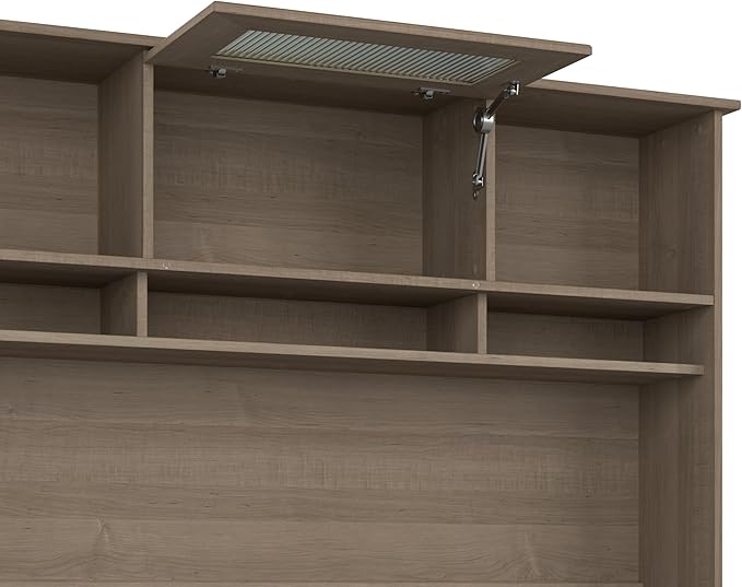 Bush Furniture Cabot L Shaped Desk with Hutch | Corner Desk with Storage for Home Office in Ash Gray | 60W L Shaped Computer Desk