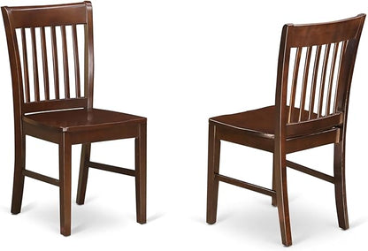 East West Furniture PSNO6C-MAH-W 6 Piece Kitchen Table & Chairs Set Contains a Rectangle Dining Room Table with Butterfly Leaf and 4 Dining Chairs with a Bench, 32x60 Inch, Mahogany