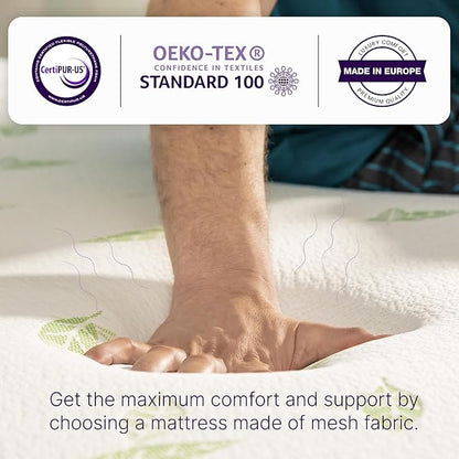 NapQueen Twin XL Size Mattress, 6 Inch Anula Green Tea Infused Memory Foam Mattress, CertiPUR-US Certified