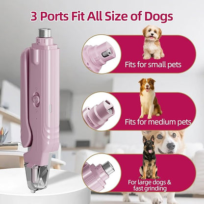 KWV 2 in 1 Cat Nail Clippers & Dog Nail Clippers Trimmers for Medium Small Dogs Cats Claw Trimmer Quick Sensor USB Rechargeable with 2 LED Lights Dogs Nail Trimmer (Pink-Not for Black Nails)