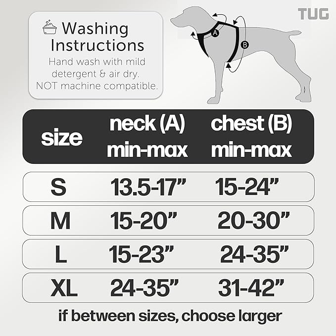 TUG Grab Dog Harness | Integrated Traffic Leash Magnetically Attached for Quick Control (Medium/Black)