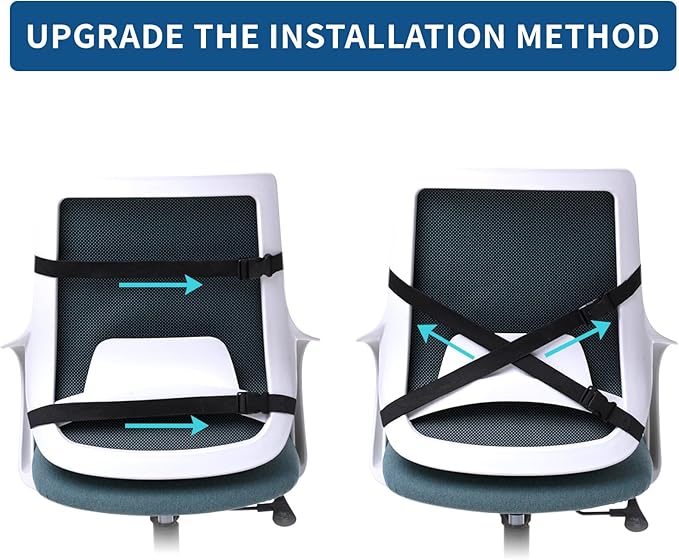 Memory Foam Seat Cushion & Lumbar Support Pillow for Office Chair Car Wheelchair Orthopedic Chair Pad and Back Cushion with Adjustable Straps for Lower Back, Tailbone, Sciatica, Hip Pain Relief
