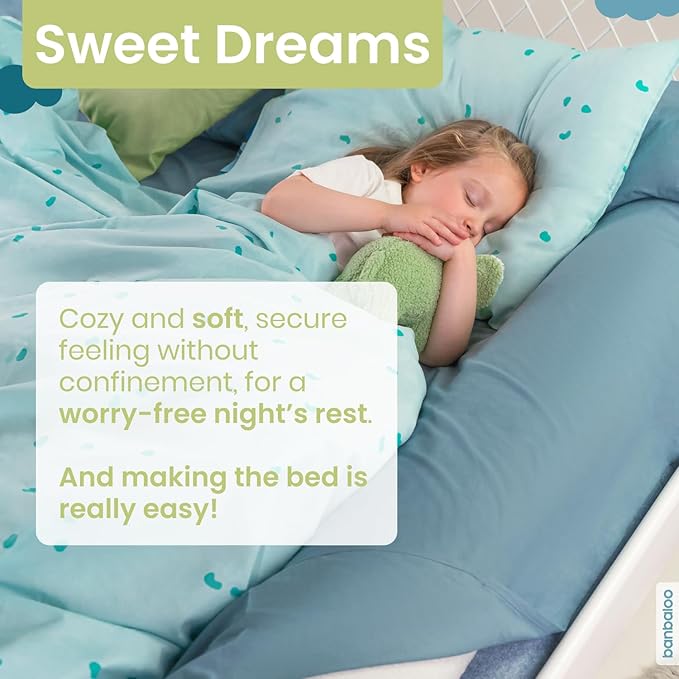 BANBALOO | Bed Bumper for Toddlers - Premium Model | XL Bed Barrier with Mattress Cover | Toddler Bed Bumper | Easy Setup and Quick Installation | Queen, King, Twin, Full-Size Bed | Foam