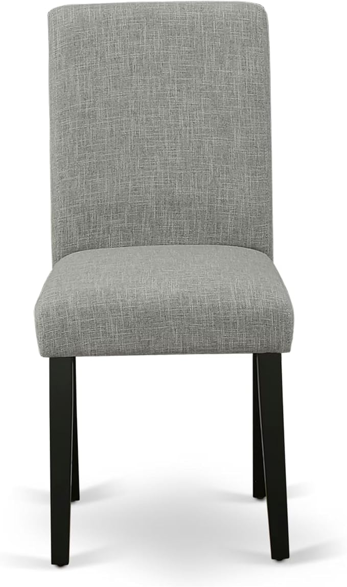 East West Furniture V697AB106-6 6 Piece Dinette Set Contains a Rectangle Dining Room Table with V-Legs and 4 Shitake Linen Fabric Upholstered Chairs with a Bench, 40x72 Inch, Multi-Color