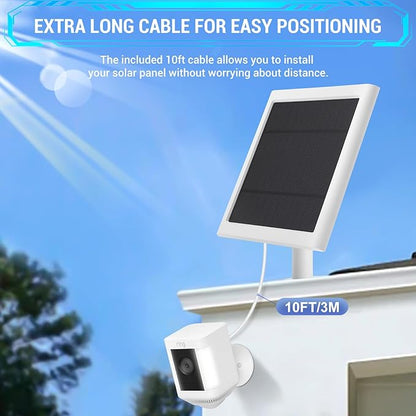 3 Pack - Solar Panel for Ring Camera, Compatible with Ring Spotlight Cam Plus/Pro(Battery) & Rings Stick Up Cam/Pro Batterys Spotlight Cams Batterys with 10FT/3M Long Cable