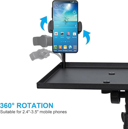 Projector Stand Tripod Adjustable, Laptop Height from 23.5 to 63.5 inches with Gooseneck Phone Holder, Floor for Office, Home, Stage, Studio, DJ Racks Holder Mount, 23.5inch-63.5inch