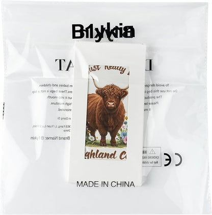 B1ykin Cute Sticky Notes Set - I Just Really Like Highland Cow Self-Stick Notes Pad, 550 Sheets Writing Memo Pages Sticky Notepad for Teacher Appreciation Gift, School Party Supplies (Wildflower Cow)