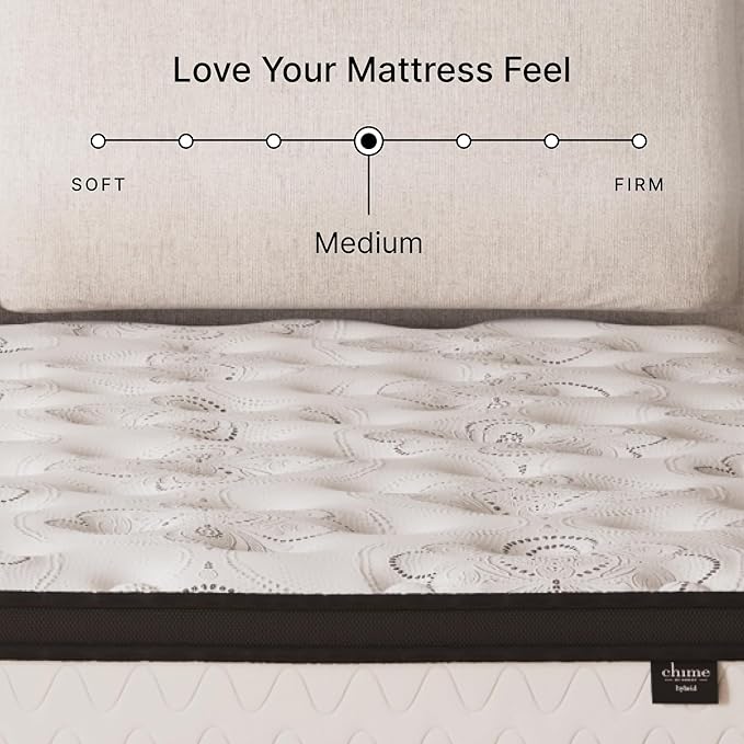 Signature Design by Ashley Full Size Chime 12 Inch Medium Firm Hybrid Mattresswith Cooling Gel Memory Foam for Pressure Relief, Fiberglass Free, Mattress In A Box