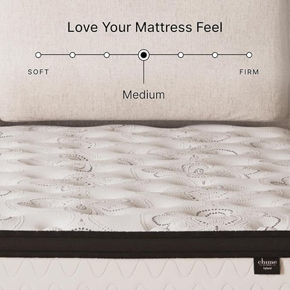 Signature Design by Ashley Full Size Chime 12 Inch Medium Firm Hybrid Mattresswith Cooling Gel Memory Foam for Pressure Relief, Fiberglass Free, Mattress In A Box