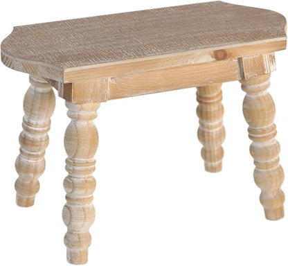 Wooden Bathroom Wood Foot Stool for Adults Kids, Bedside Step Planter Stool for Kitchen(Natural)
