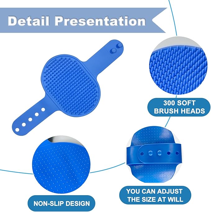 3PCS Dog Bath Brush, Dog Shampoo Brush, Dog Scrubber for Bath,Dog Bath Products are Suitable for Short, Long haired Dogs, Cats, Large Dogs, and Small Dogs