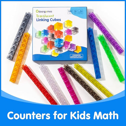 Translucent Linking Cubes – Engaging Math Toy, Light Table Manipulatives, Math Blocks for Early Learning and Creative Play