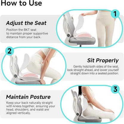 BKT Seat Cushion Chair Ergonomic Office Chair Cushions Lumbar Support for Seat Pillow Ideal for Students Office Workers Nursing Mothers Long Sitting Outdoor Fishing Floor