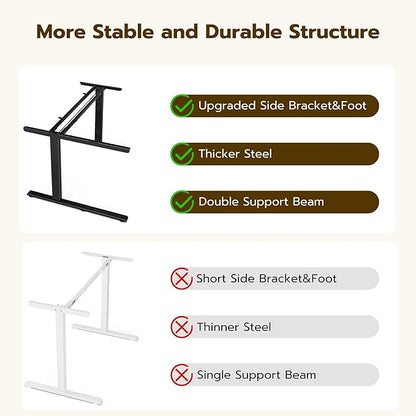 59 Inch L Shaped Standing Desk Adjustable Height,Gaming Electric Corner Standing Desk, Sit Stand Computer Table with Reversiable Splice Board, Black