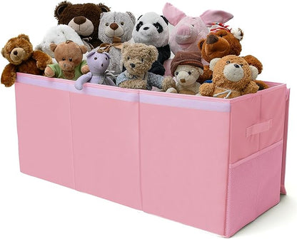 Extra Large Toy Storage Organizer with Lid - Sturdy, Collapsible Toy Chest Storage Box Design - Toys Bin with Dividers for Kids, Nursery, Bedroom, Playroom 37"x16"x14"