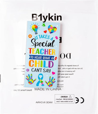 B1ykin Sticky Notes Set - It Takes A Special Teacher to Hear What A Child Can't Say Self-Stick Notes Pad, 550 Sheets Writing Memo Pages Sticky Notepad for Teacher Appreciation Gifts (Autism Teacher)