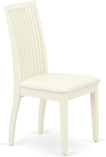 East West Furniture LGIP7-LWH-C 7 Piece Dinette Set Consist of a Rectangle Dining Room Table with Butterfly Leaf and 6 Linen Fabric Upholstered Dining Chairs, 42x84 Inch, Linen White