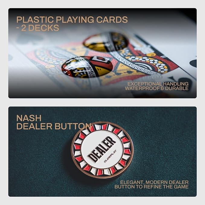 SLOWPLAY Nash 14g Clay Poker Chip Set for Texas Hold'em, 500 PCS [Blank Chips - Black Gold Edition] Features a Premium Case with Durable German Polycarbonate Shell