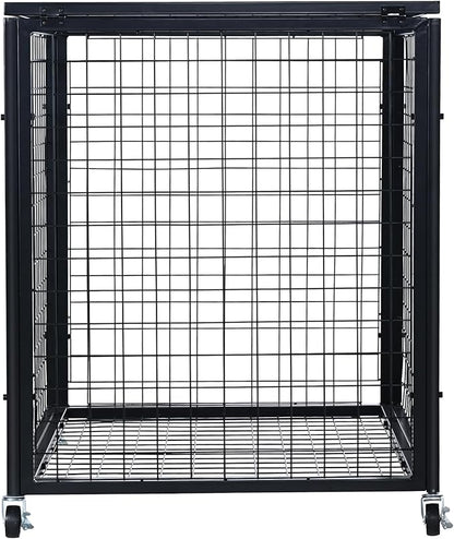VEVOR Rolling Sports Ball Storage Cart, Lockable Basketball Cage with Double Lids, Sport Equipment Holder Organizer for Indoor Outdoor, Steel Storage Rack for Garages, Playgroup, Gym and Schools