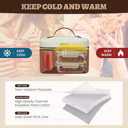 LOVEVOOK Insulated Lunch Bag for Women,Adult Lunch Box for Women,Leakproof Cooler Bag for Office Picnic Hiking Beach,Lunch Tote Bag with Adjustable Shoulder Strap