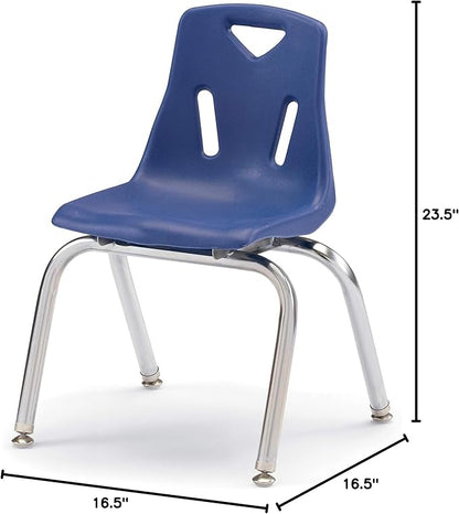 Jonti-Craft Berries 8144JC1003 Stacking Chair with Chrome-Plated Legs, 14" Height, Blue