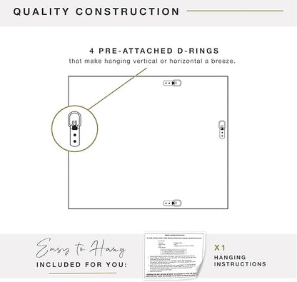 MCS Large Wall Mirror, Modern Rectangle Mirror Home Decor for Living Room, Bedroom, or Bathroom, 26.5 by 32.5 Inch, White