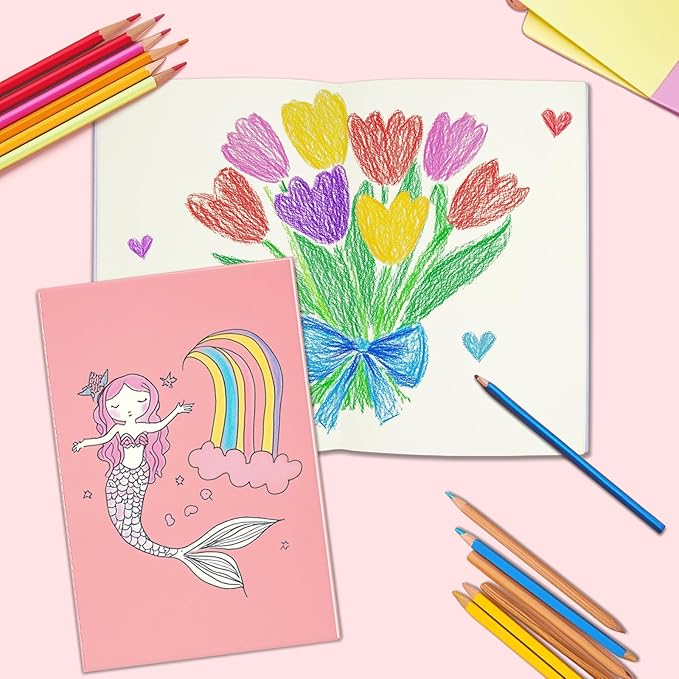 24 Pack Blank Books for Kids - 5.5"x 8.3", 60 Pages - Small Journals Bulk, Girls Notebooks for Drawing & Writing, Sketchbooks w/Colorful Soft Cover, Unlined Paper, A5 Travel Size