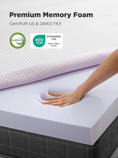 PERLECARE 4 Inch Gel Memory Foam Mattress Topper for Pressure Relief, Premium Soft Mattress Topper for Cooling Sleep, Non-Slip Design with Removable & Washable Cover, CertiPUR-US Certified - Twin