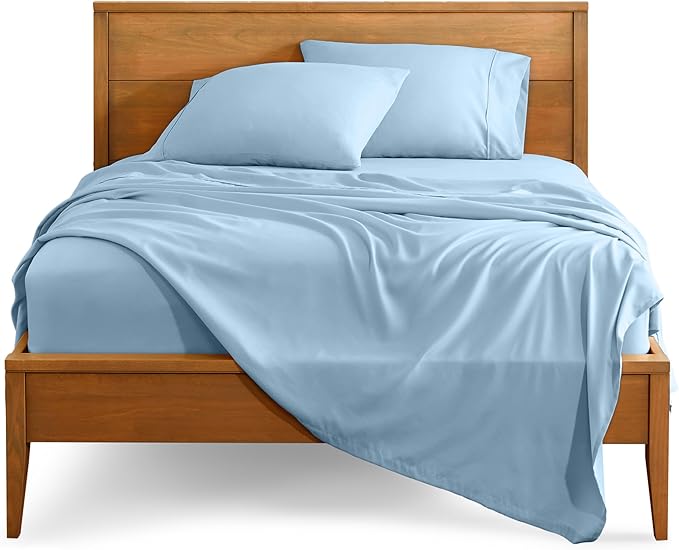 Bare Home Full Sheet Set - Luxury 1800 Ultra-Soft Microfiber Bed Sheets - Double Brushed - Deep Pockets - Easy Fit - 4 Piece Set - Bedding Sheets & Pillowcases (Full, Light Blue)