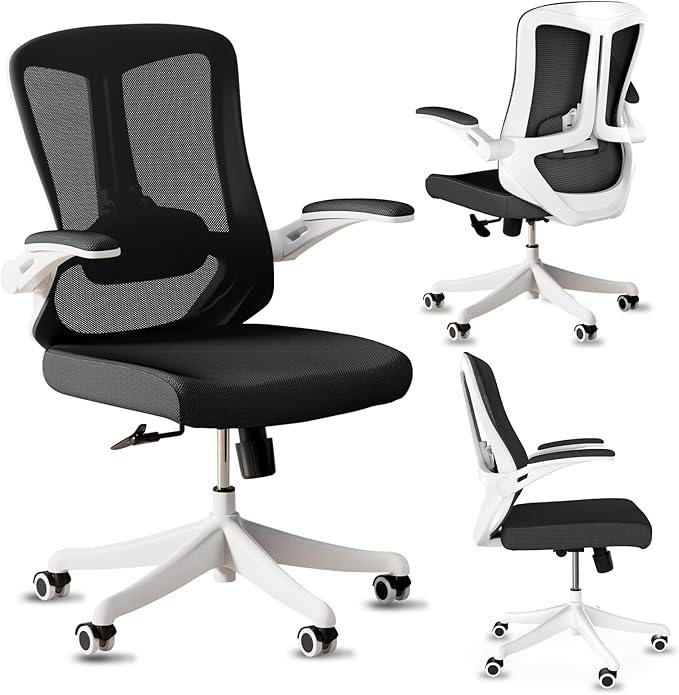 Mesh Office Chairs, High Back Ergonomic Office Chair with Lumbar Wide Comfty Compute Desk Chair for Home & Office Bedroom Study Student (Black)